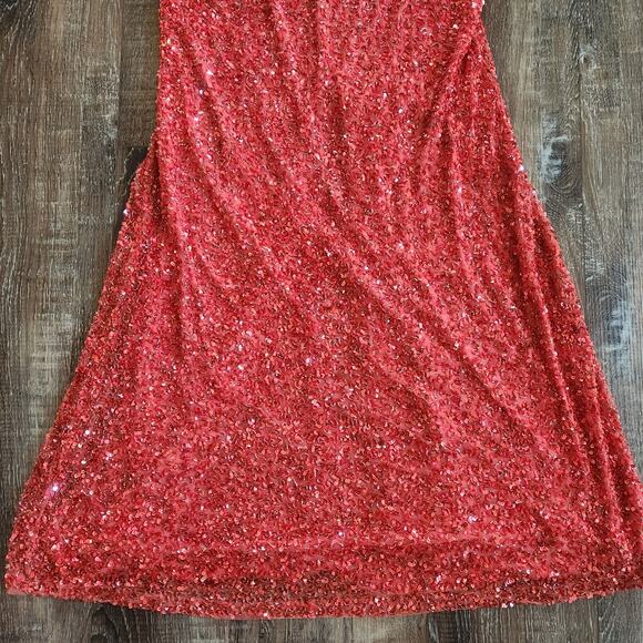 Retrofete Katerina Sequin Dress in Calypso Coral Maxi Size XL NWT Halter - Picture 6 of 13